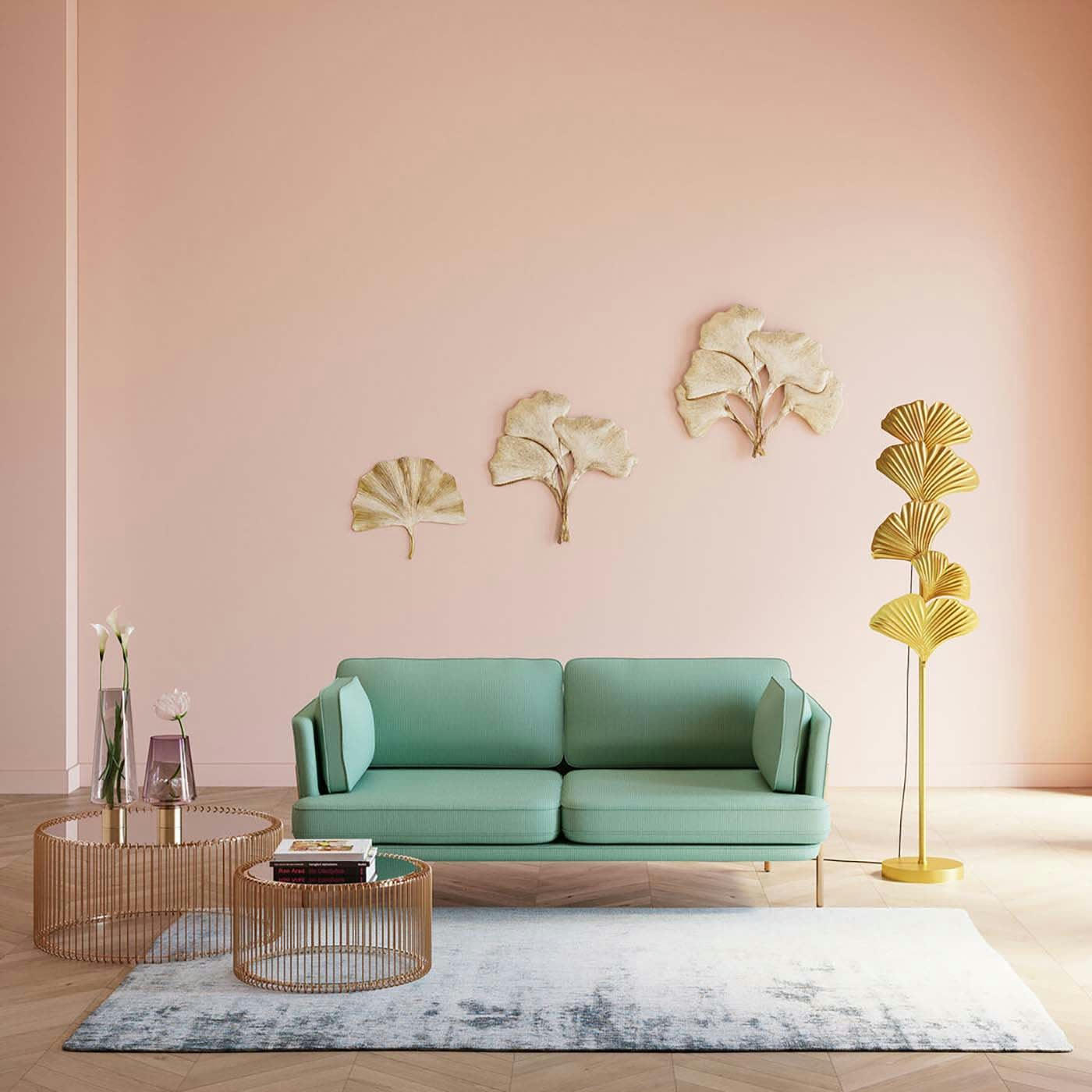 WIRE - 2 tables basses rondes en acier cuivré et verre miroir