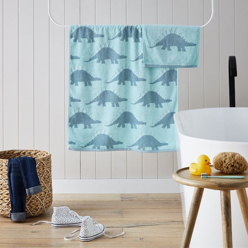 Stegosaurus Aqua Face Washers Pack of 2