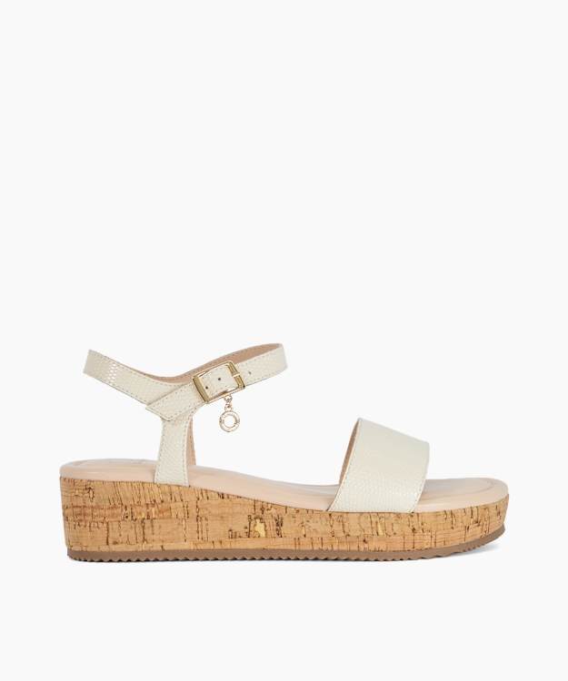 Liara Ecru - Cork Flatform Sandals
