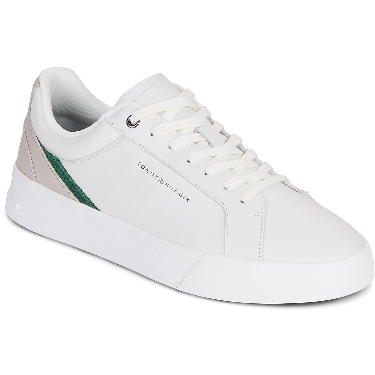 Tommy Hilfiger - TH COURT PREMIUM LEATHER - White / Green