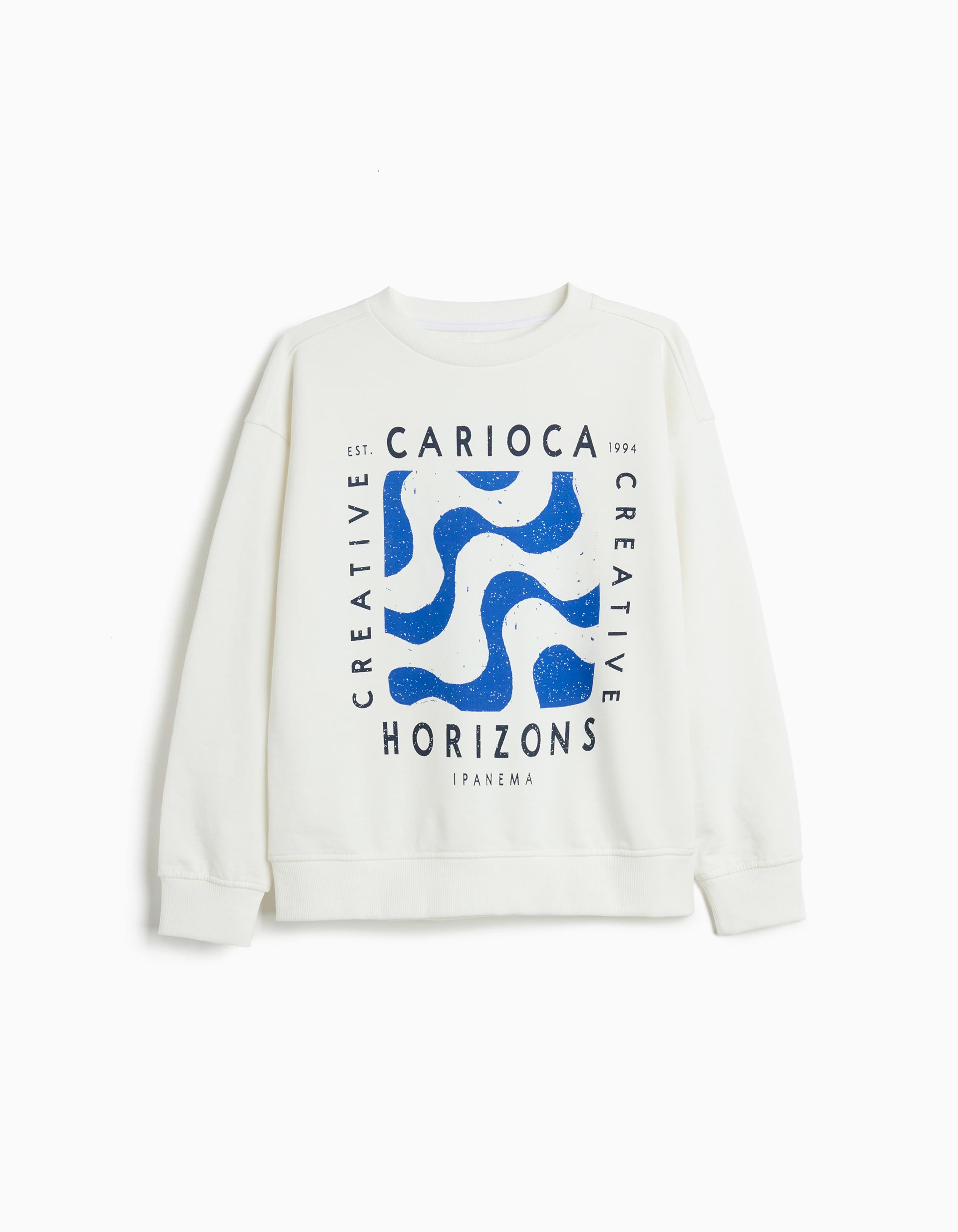 Sweatshirt de Felpa, Menino, Branco