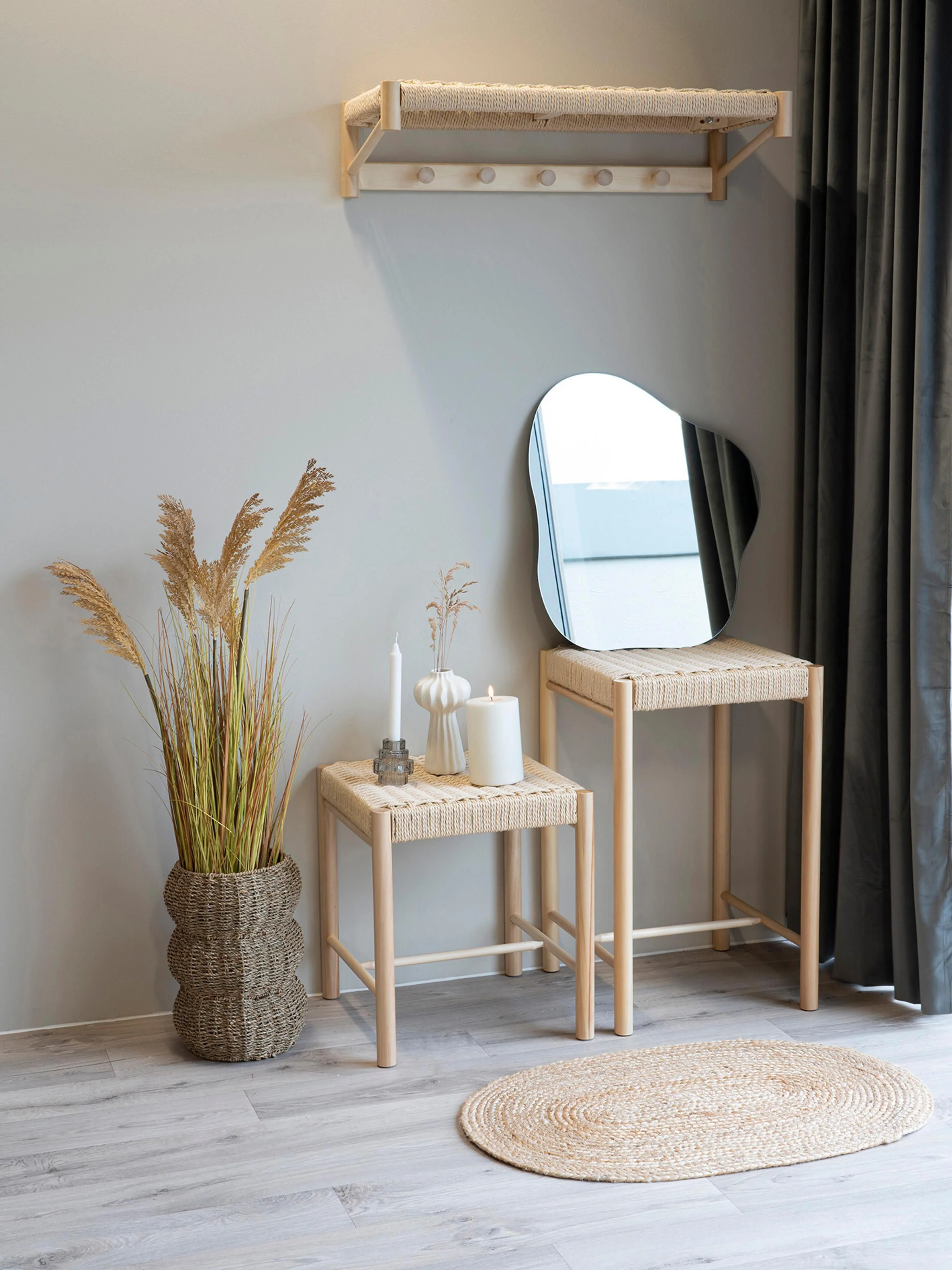 Wandgarderobe Abano aus Pappelholz
