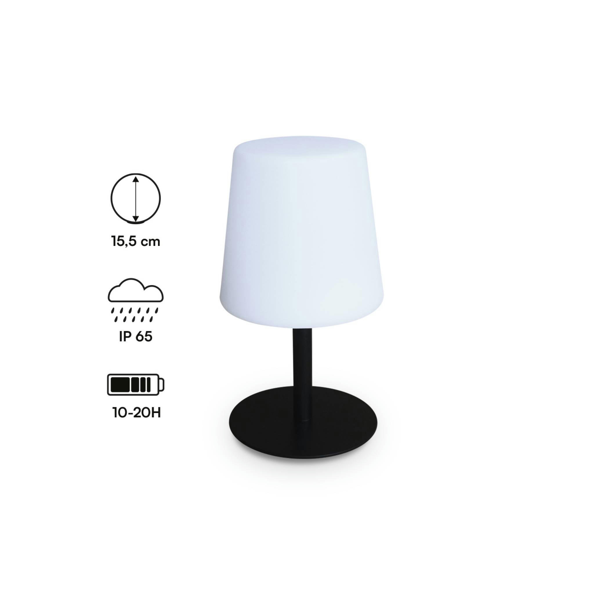 LAMPADA S COLOR - Lot de 2 tables led 28cm noire