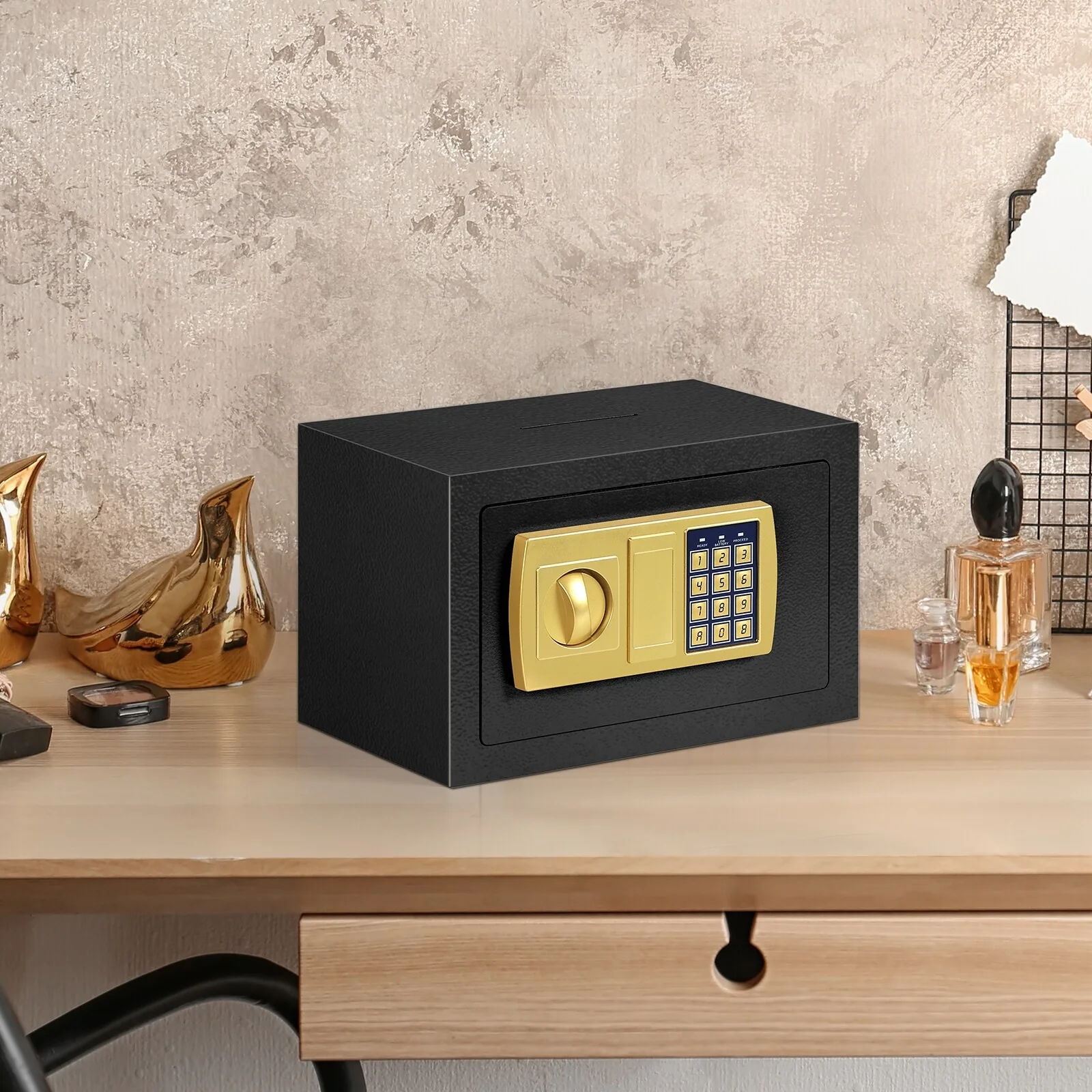 Basics Steel Security Safe with Electronic Keypad - Ideal for Storing Cash, Jewelry