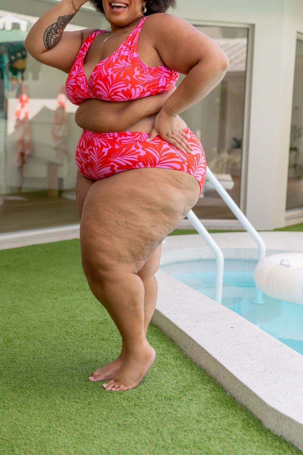 Pearl Bikini Pants In Pink Jungle
