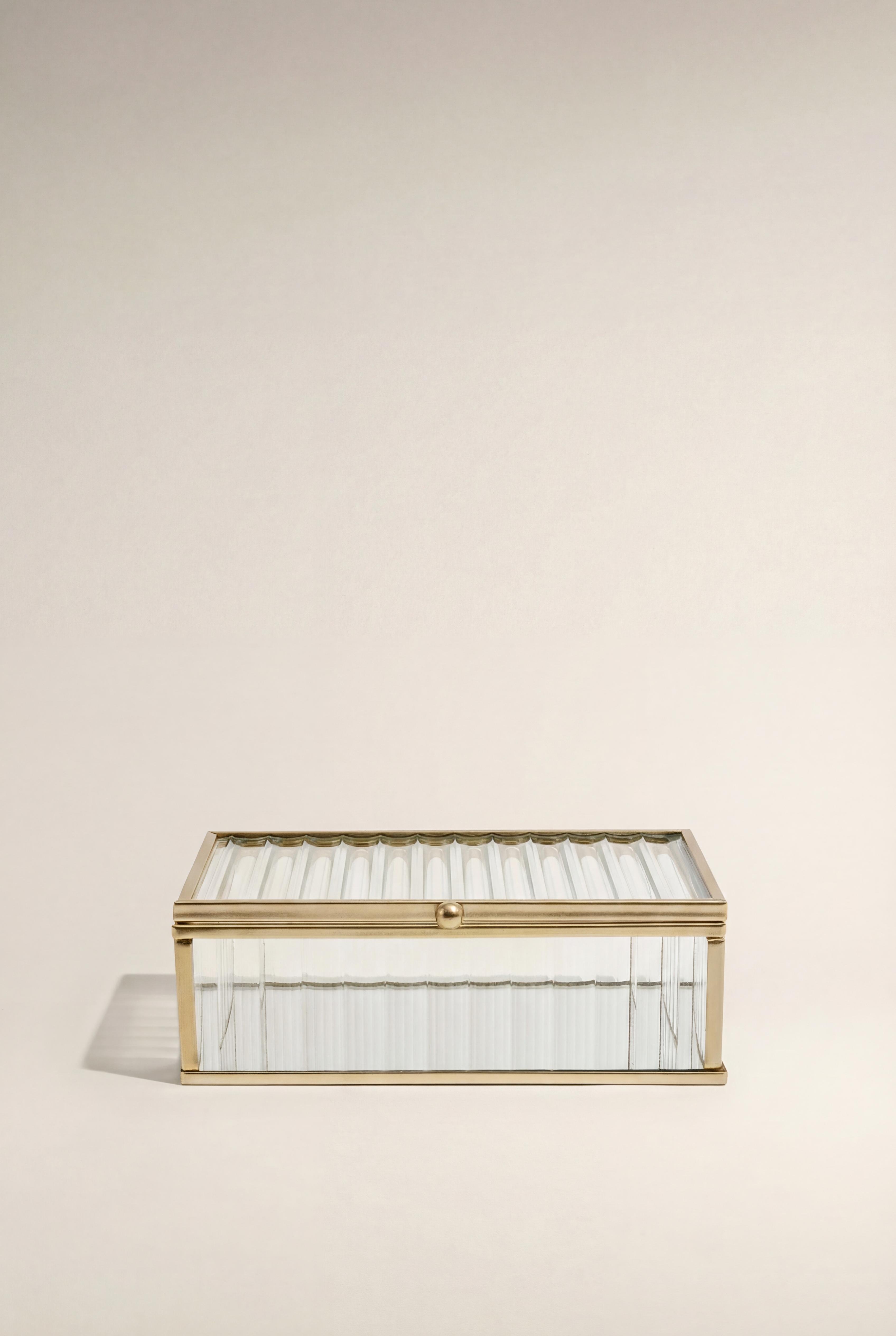 Caja cristal rayas grande