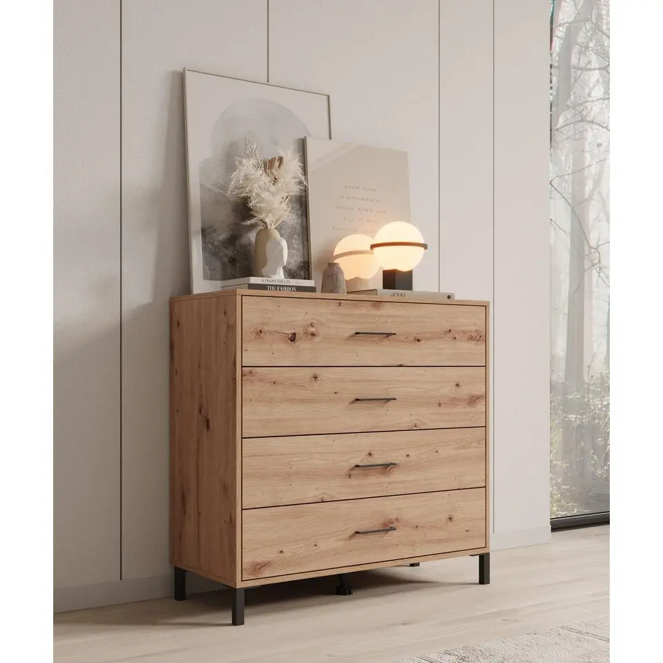 Meubella - Ladekast Vidor - Eiken - 93 cm