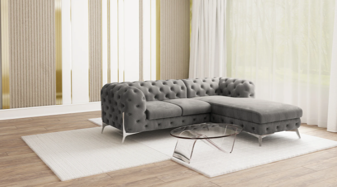 Ropez Chelsea Bis narożnik 262x200 prawy welur szary