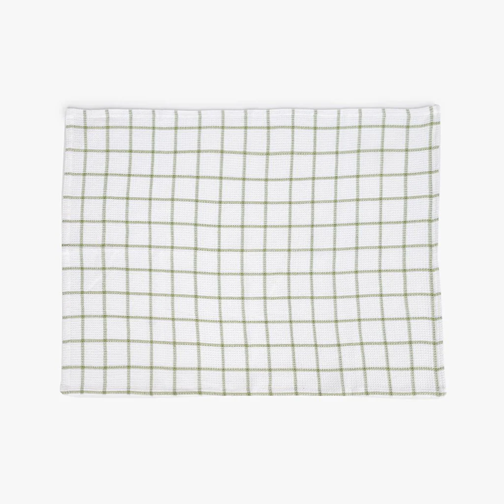 Conjunto de dois panos de Cozinha Xadrez Verde e Branco EVERYDAY