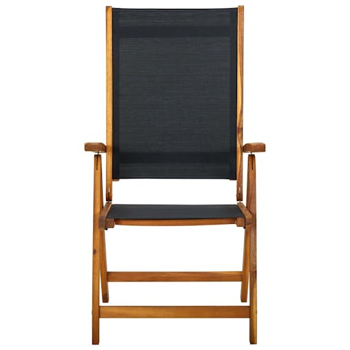 NNEVL Folding Garden Chairs 2 pcs Solid Acacia Wood and Textilene