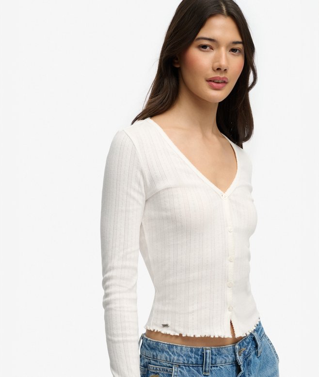 Athletic Essential Pointelle Cardigan