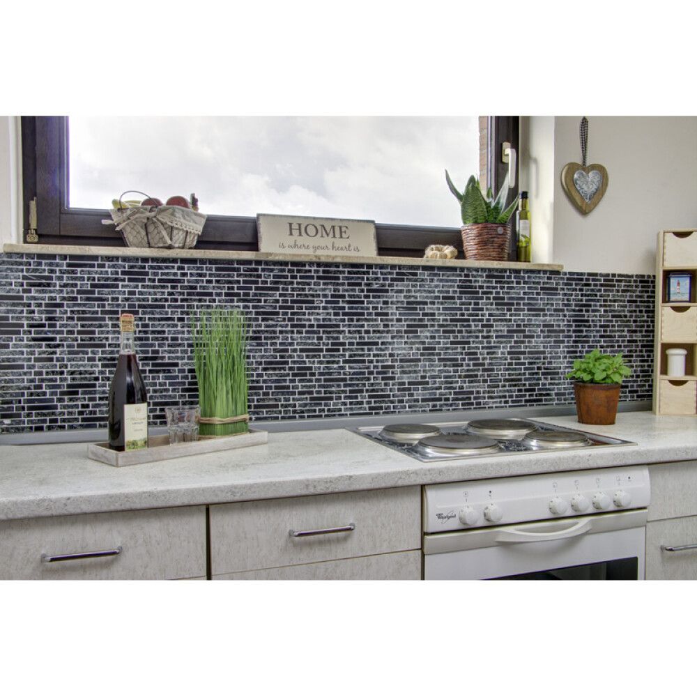 MOSAIKK INTERLOCK CRYSTAL/STONE MIX BLACK XIC V1328