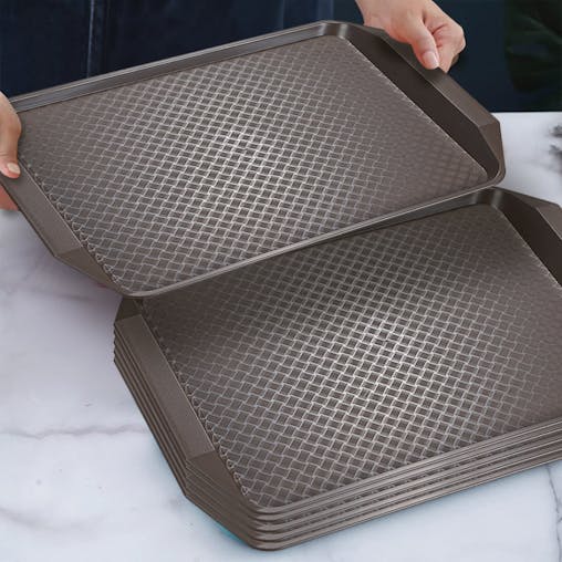 SOGA 10X Coffee Rectangular Plastic Serving Trays