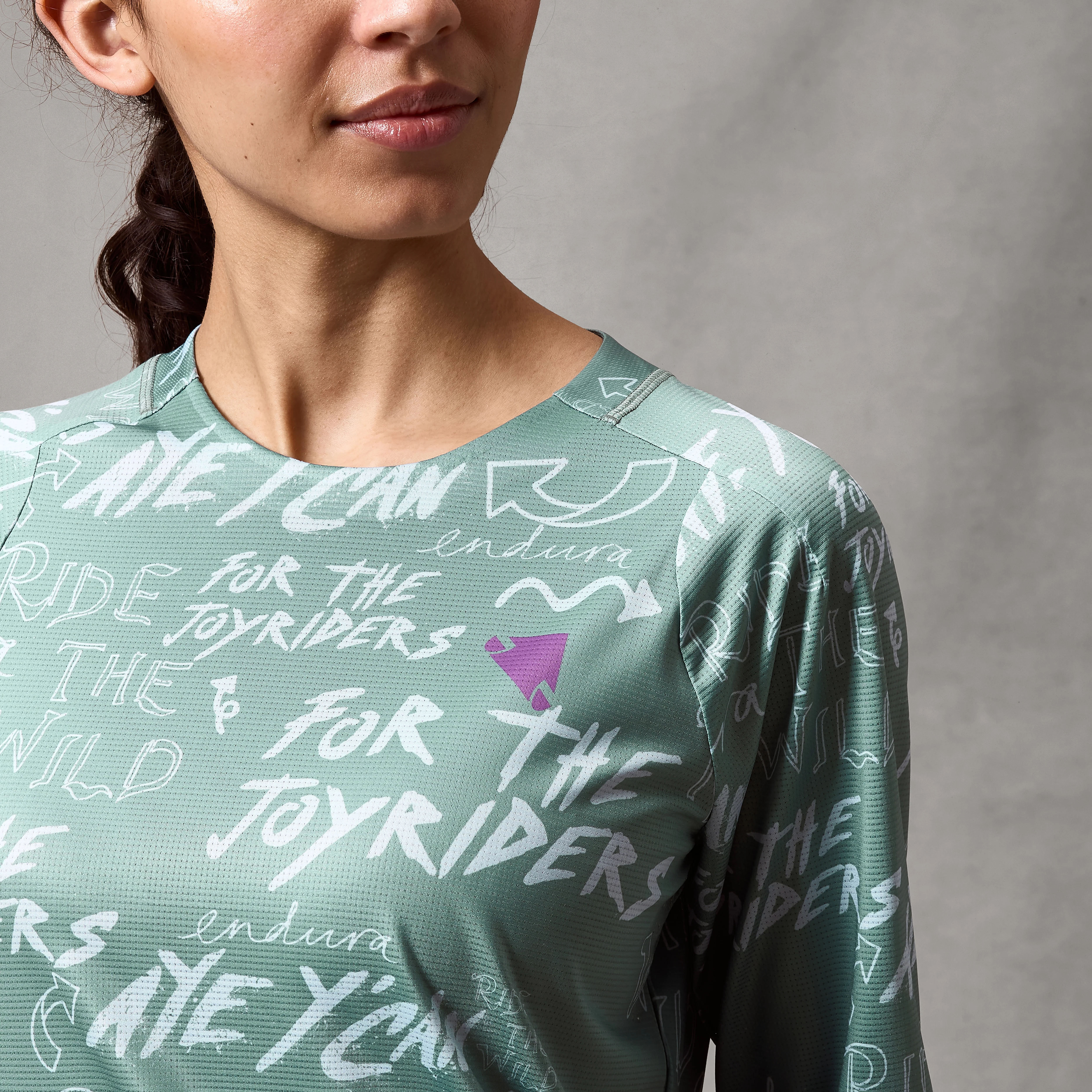 Women's SingleTrack L/S Print Tee - Sage Green
