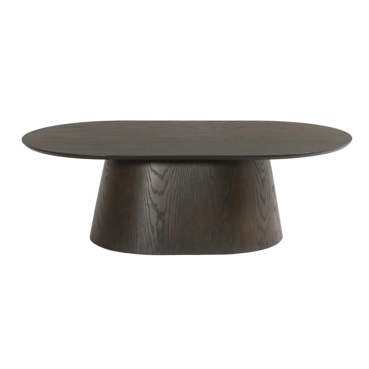 Table basse ovale en chêne brun LOREN