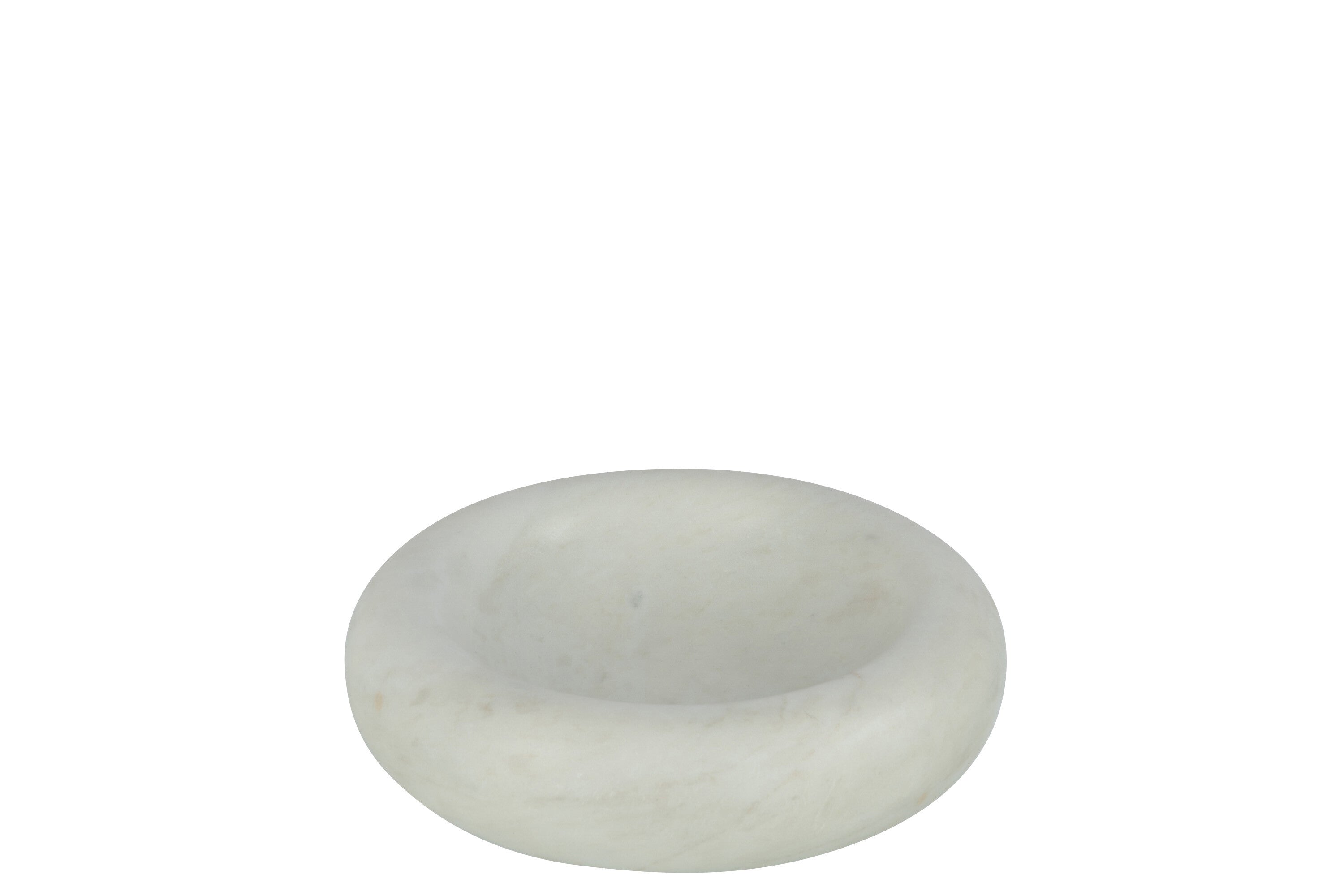 J-Line kom Rond Laag Marmer - steen - wit - small