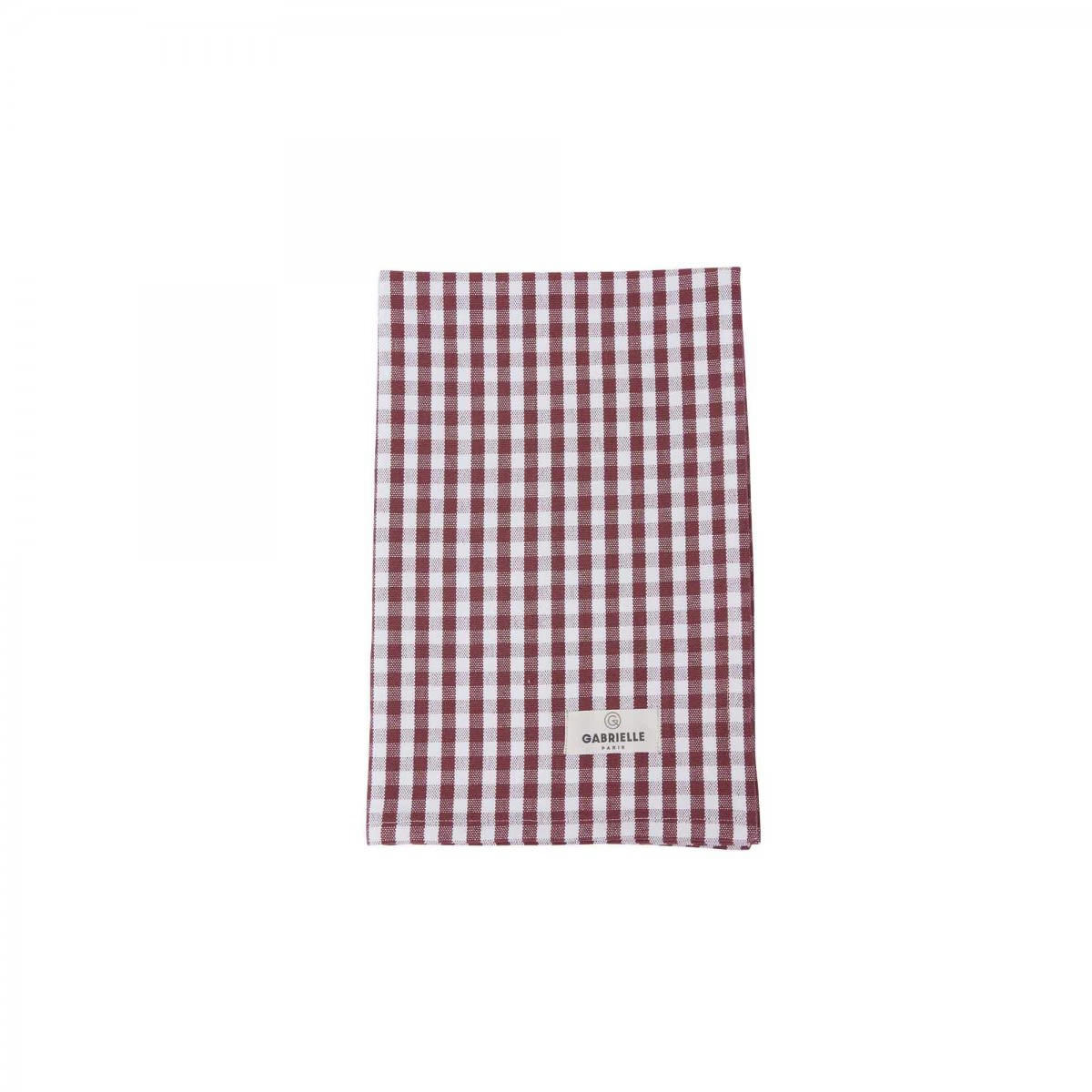 EQUILIBRE - Torchon en coton imprimé vichy rouge 45x70