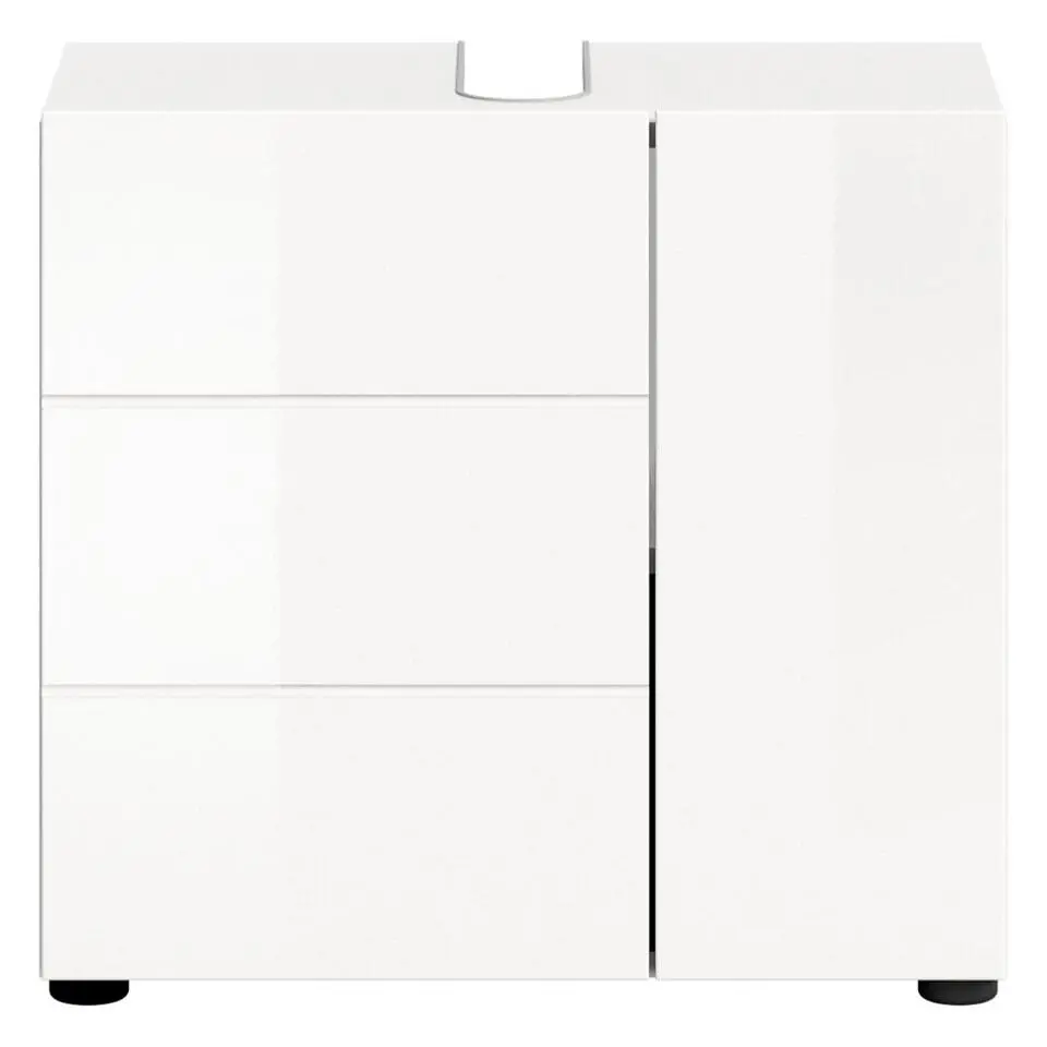 Hioshop Vira wastafel 2 deuren wit hoogglans- wit