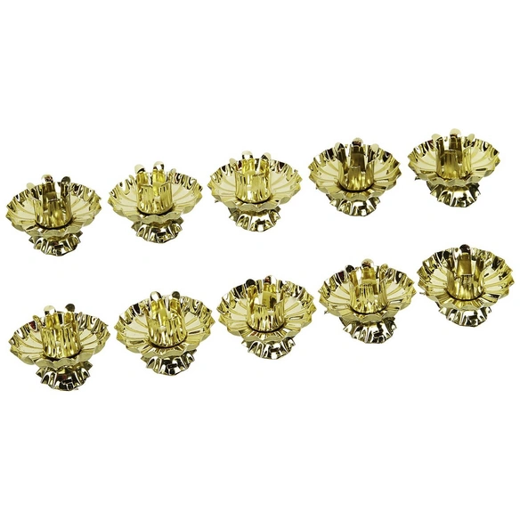 Kerzenhalter, rund, Höhe: 3 cm, goldfarben
