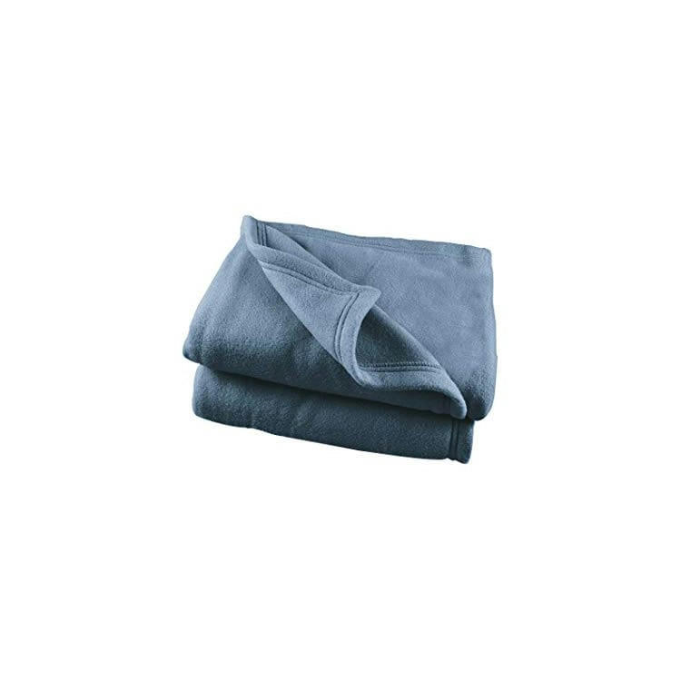 POLAIRE - Couverture polyester bleu 180x220 cm
