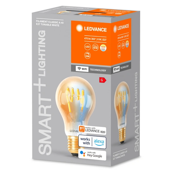 LED-Leuchtmittel »SMART  WiFi Filament Classic Tunable White«, 6 W, E27, Einstellbares Weiß
