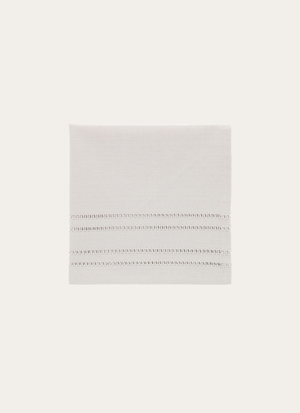 SERVIETTE DE TABLE UNIE EN COTON DÉTAIL AJOURÉ GRIS