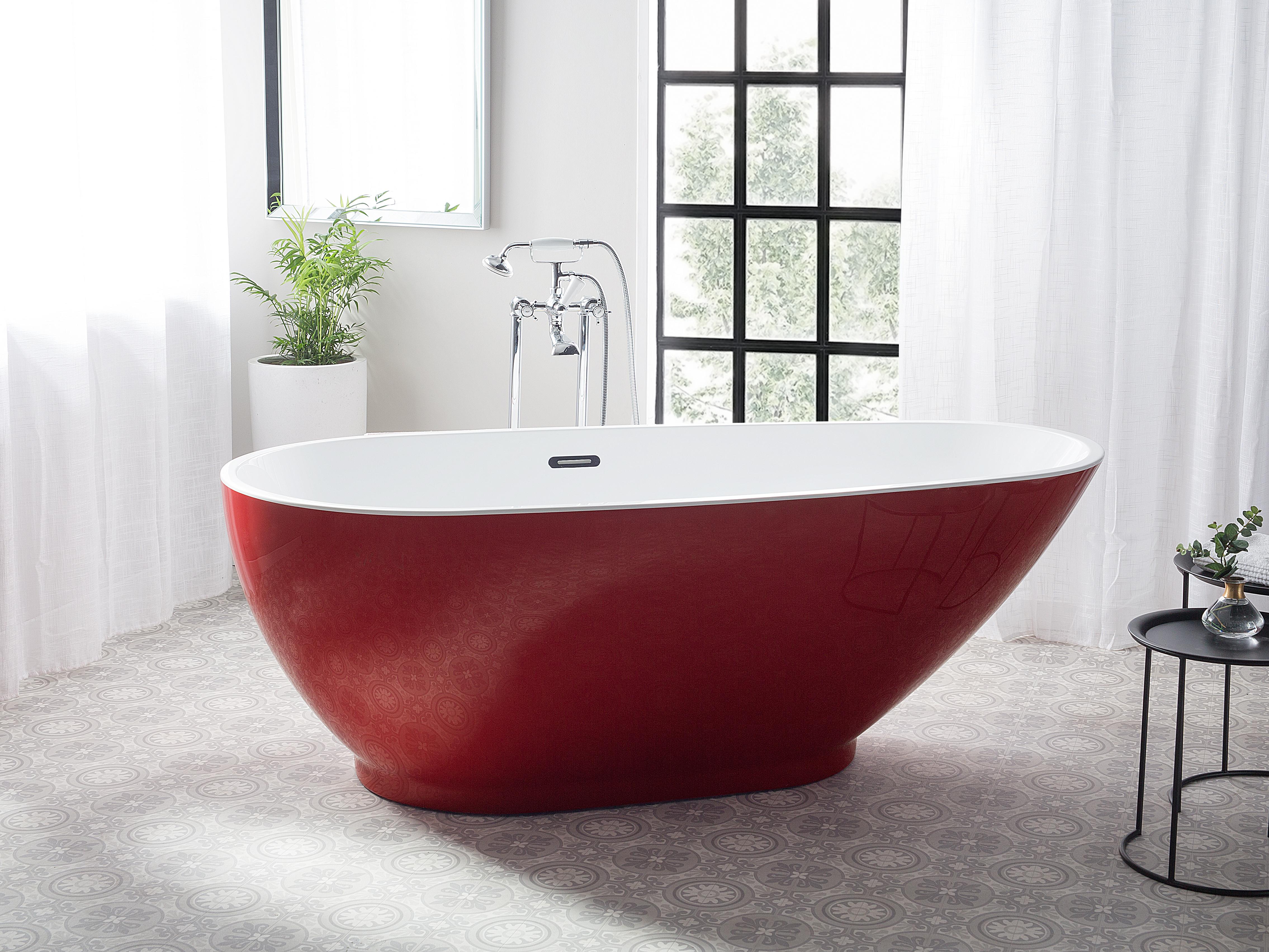 Freestanding Bathtub GUIANA 1730 x 820 mm Red