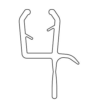 Joint d'étanchéité bas horizontal pour portes de douche, 100 cm, transparent pour verre 5 mm