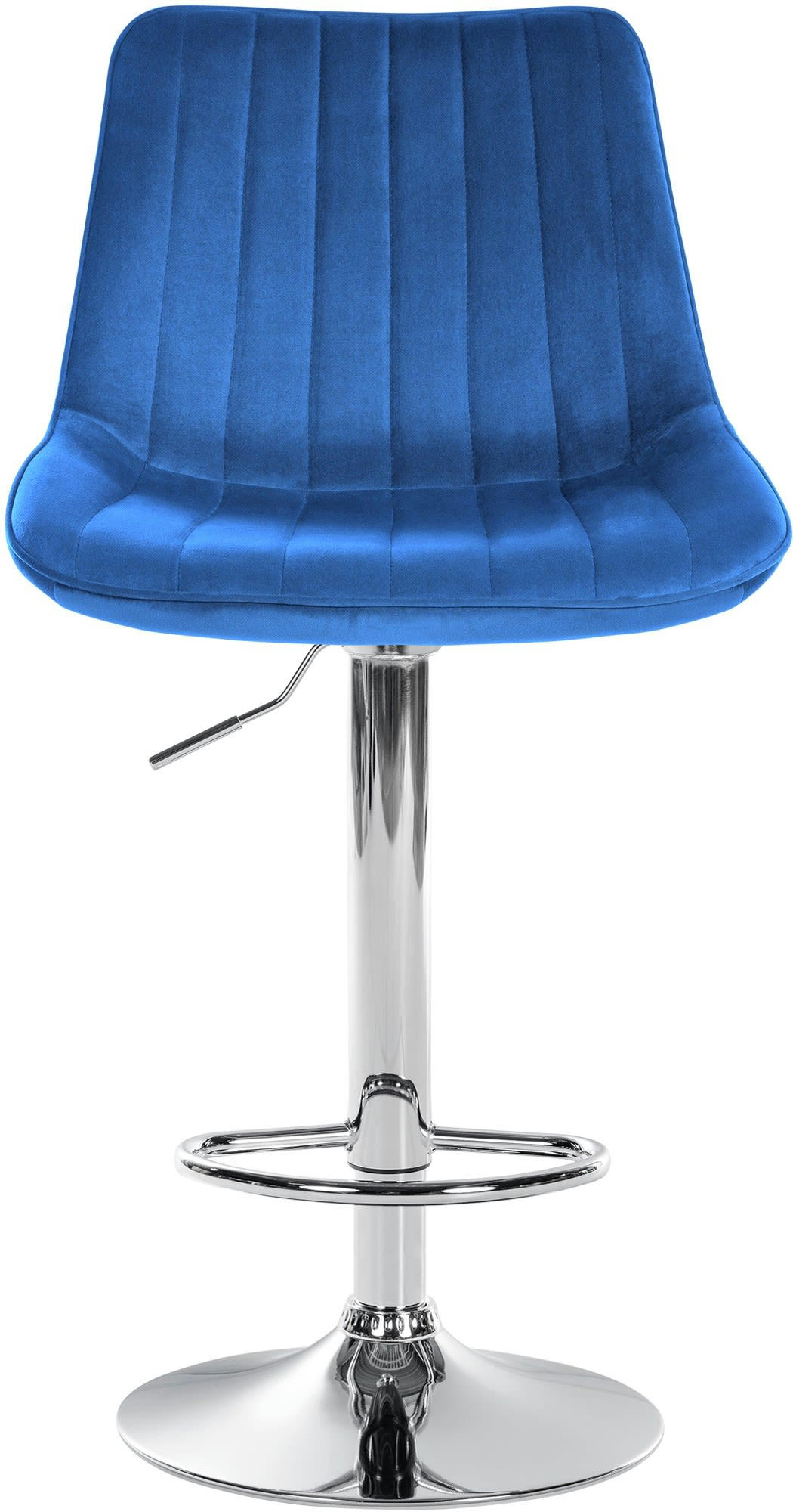 TONI - Tabouret de bar velours ajustable pivotant velours Bleu