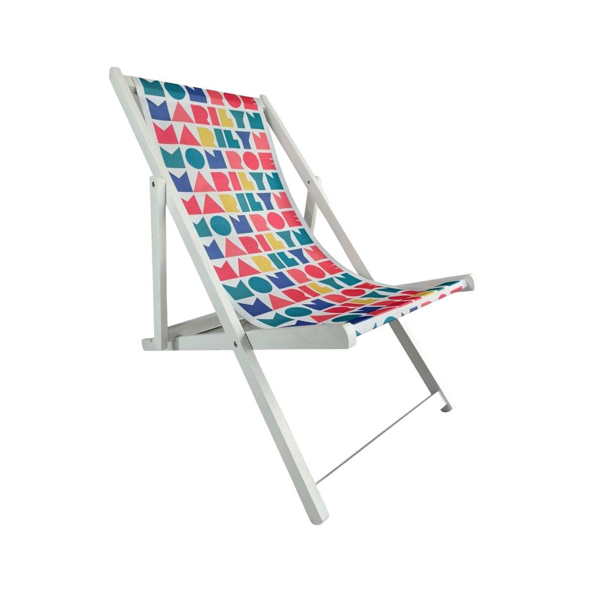 Leżak MONROE SUMMER drewniany biały 59x87/102x87/71 cm HOMLA