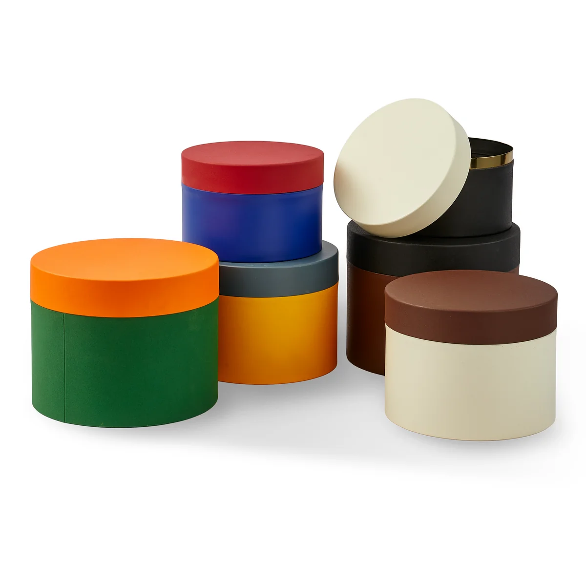 POLSPOTTEN - Round Metal Caps And Jars Vorratsdose 3er Set