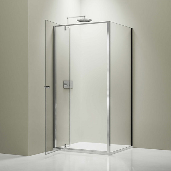 Paroi de douche 80x100cm, profil chrome, verre ESG 6mm, Cabine de douche portes pliantes - NT604 FLEX