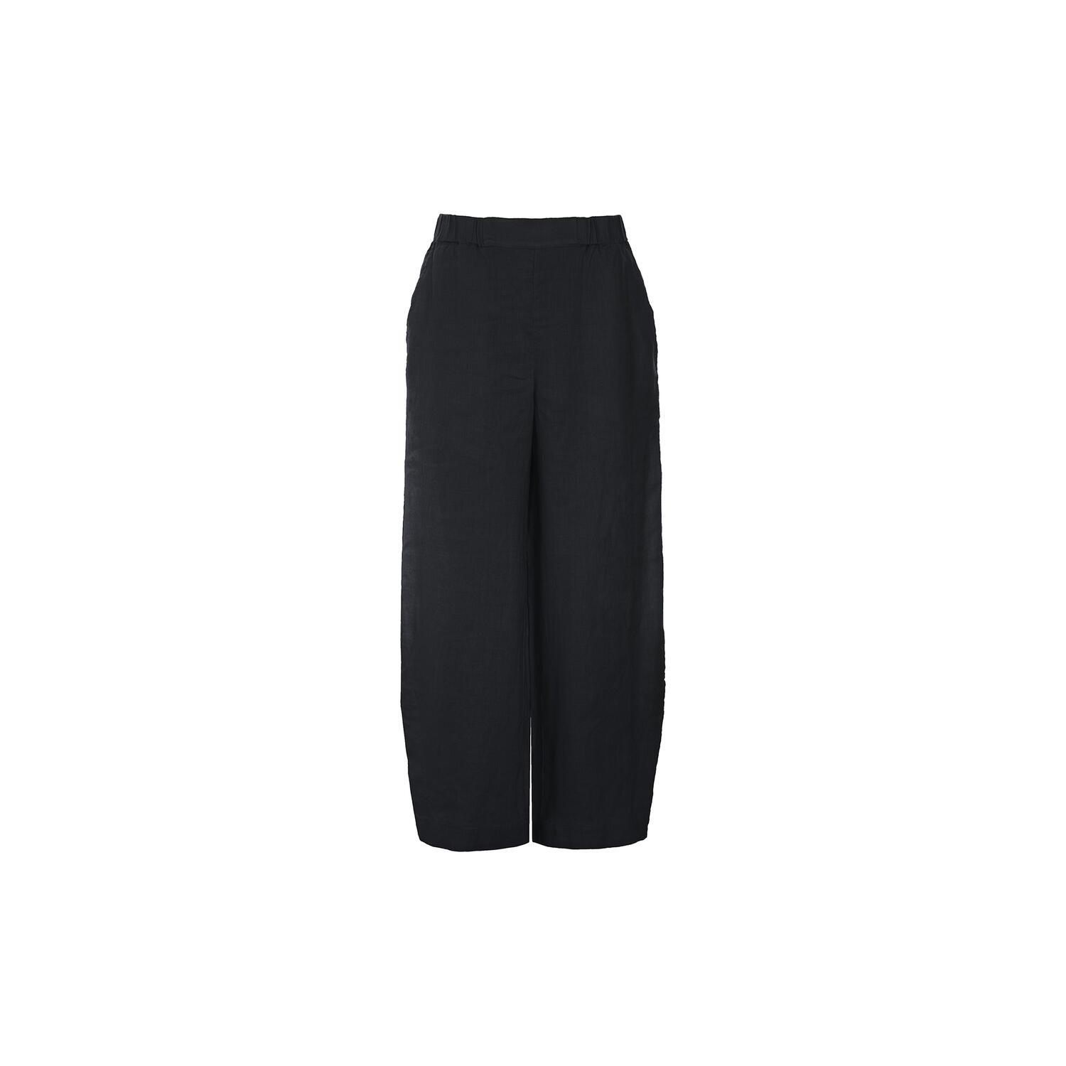 Airy linen elastik bukser, black