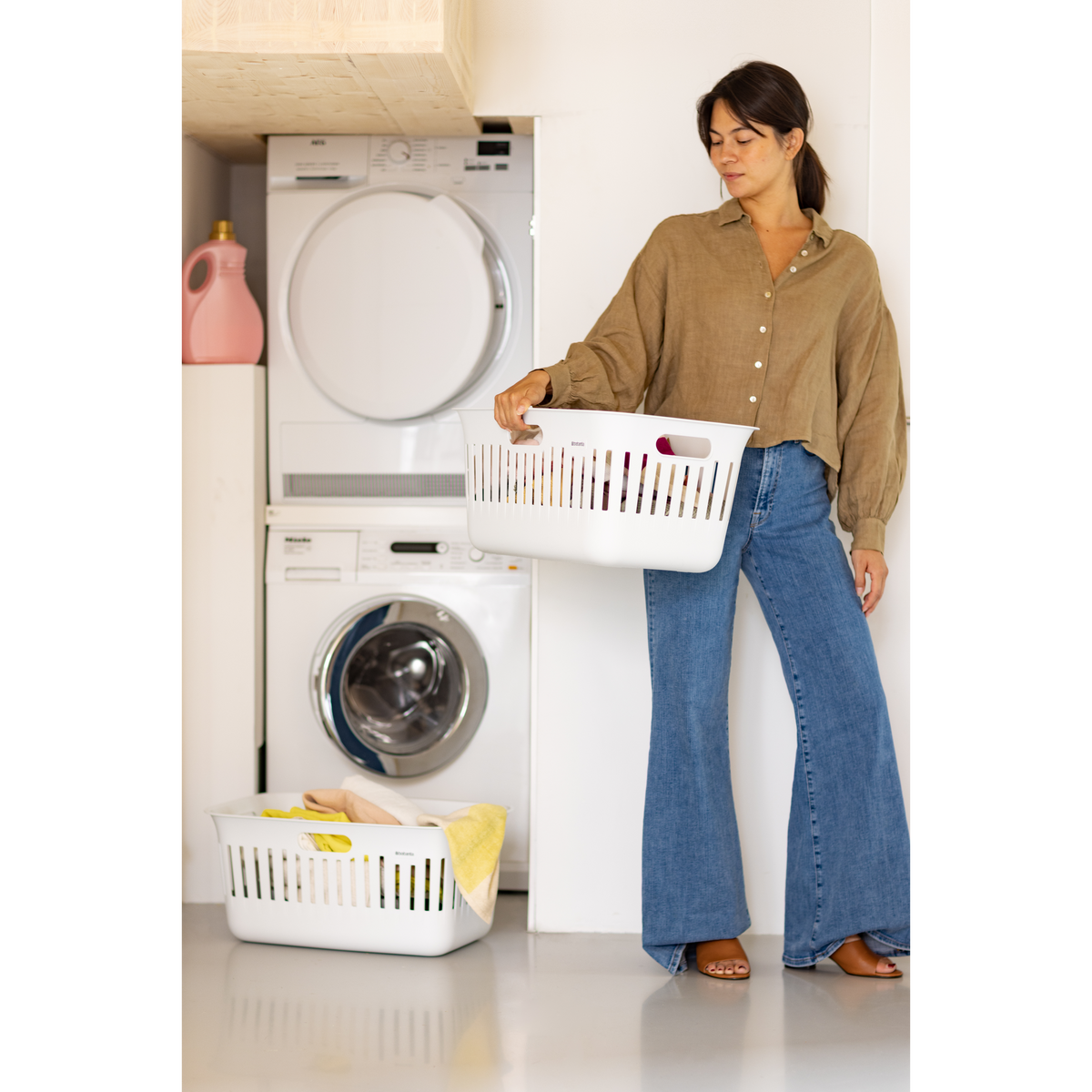 Brabantia Collect-It Wasmand 40 liter, set van 2 - White