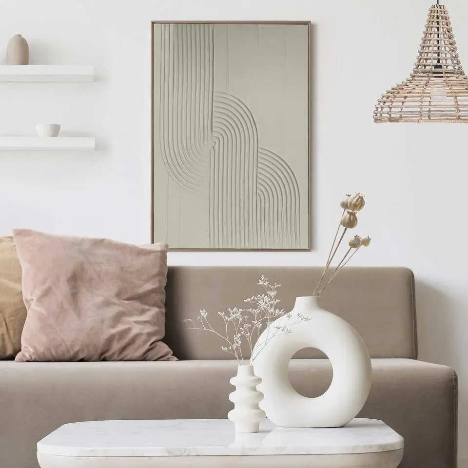 Schilderij 3D Art Knot - sage green - 70 x 50 - Groen