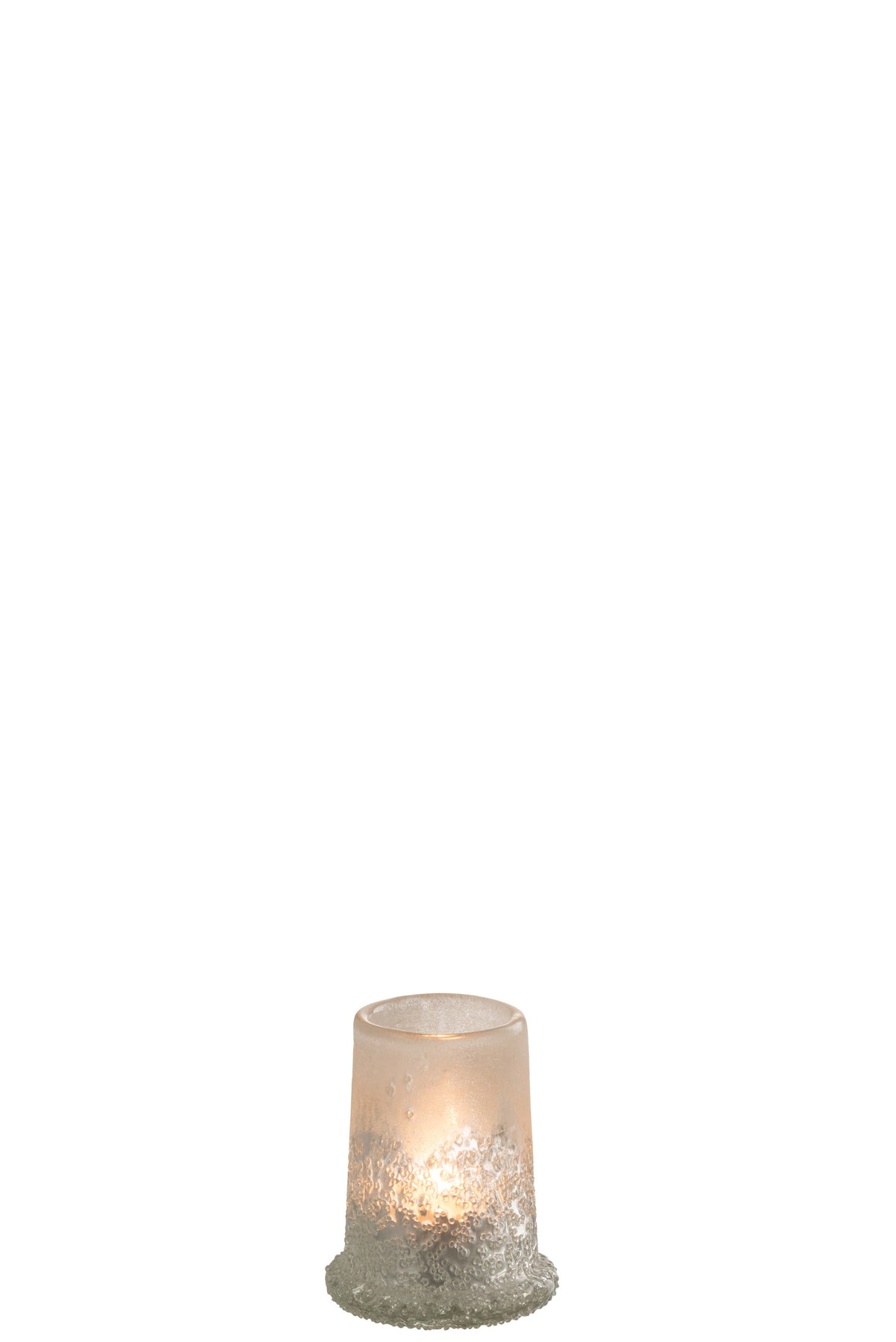 J-Line theelichthouder Suiker - glas - wit - small