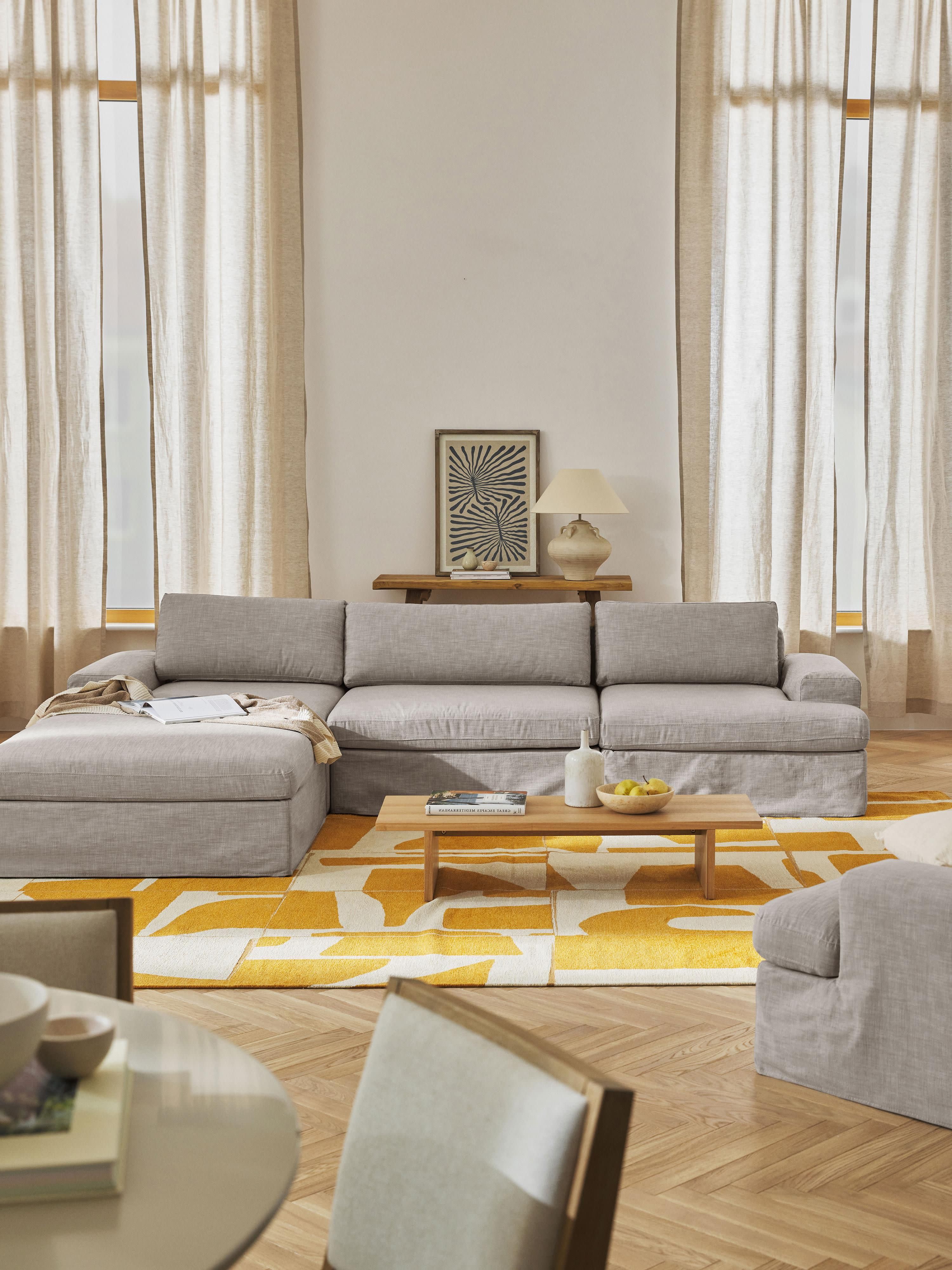 Modulares Sofa Russell (4-Sitzer) mit Hocker (links/rechts)