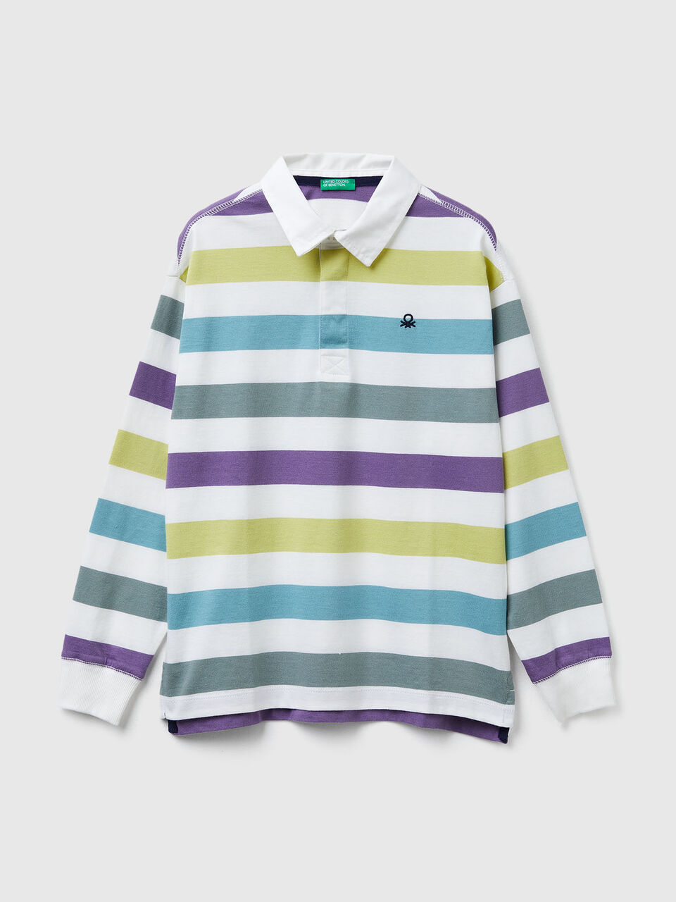 Striped cotton polo