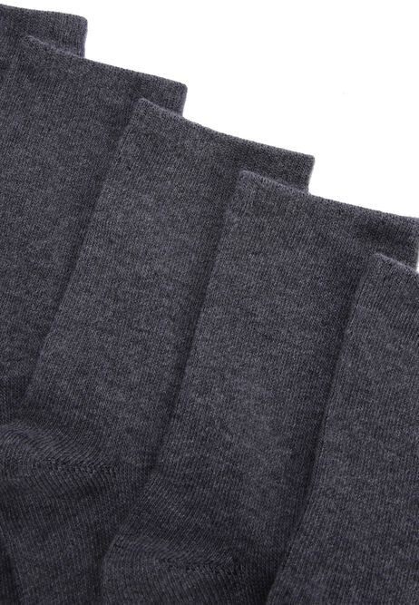 Boys 5pk Grey Cotton Rich Socks