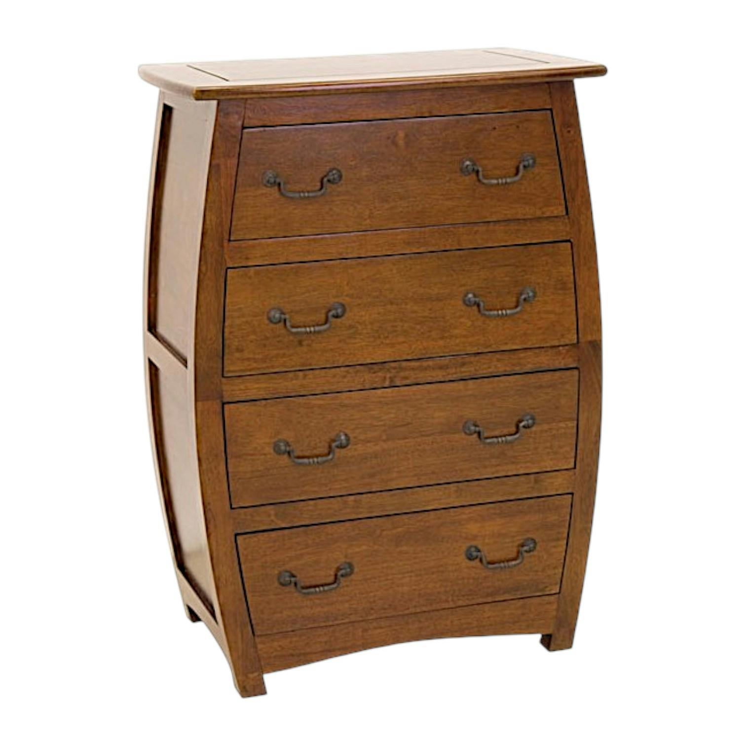 Commode arrondie 4 tiroirs hévéa TRADITION