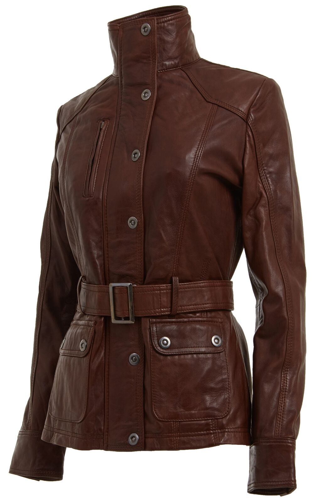 Infinity Leather Military Style Leather Biker Jacket-Phoenix