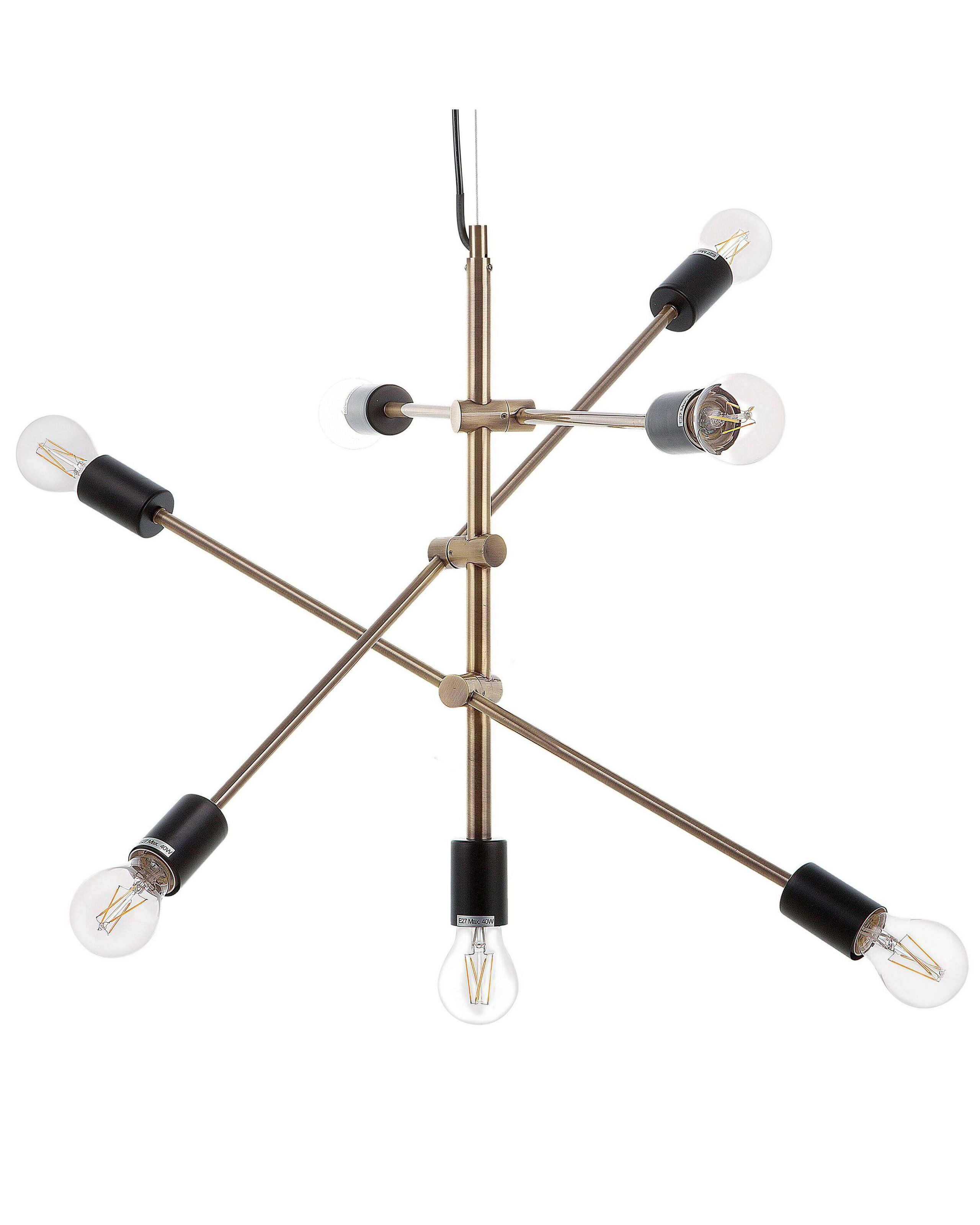 Lampa wisząca 7-punktowa metalowa mosiężna