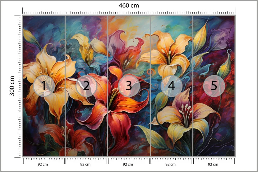 Fototapeta Abstrakcyjne Lilie Vintage 460x300cm