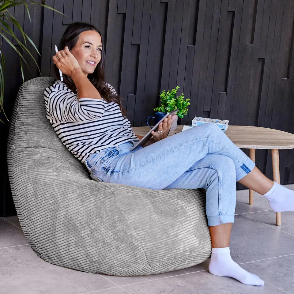 Set van 2 icon Zitzak Dalton - Corduroy Zitzak Volwassenen - Grijs