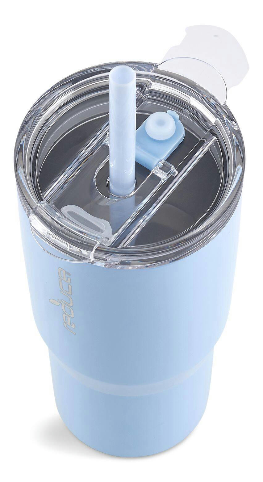 Reduce Insulated Stainless Steel Tumbler with 3-1 Lid with Straw, 709-mL Glacier