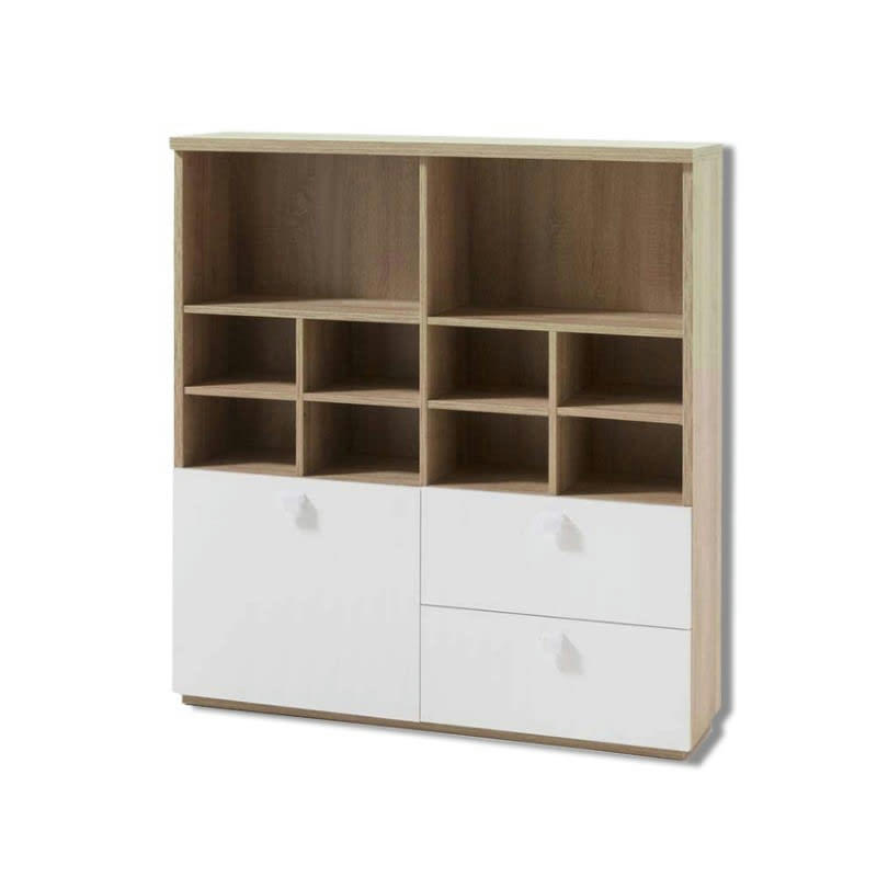 GABRIEL - Bibliothèque étagères 1 porte et tiroirs