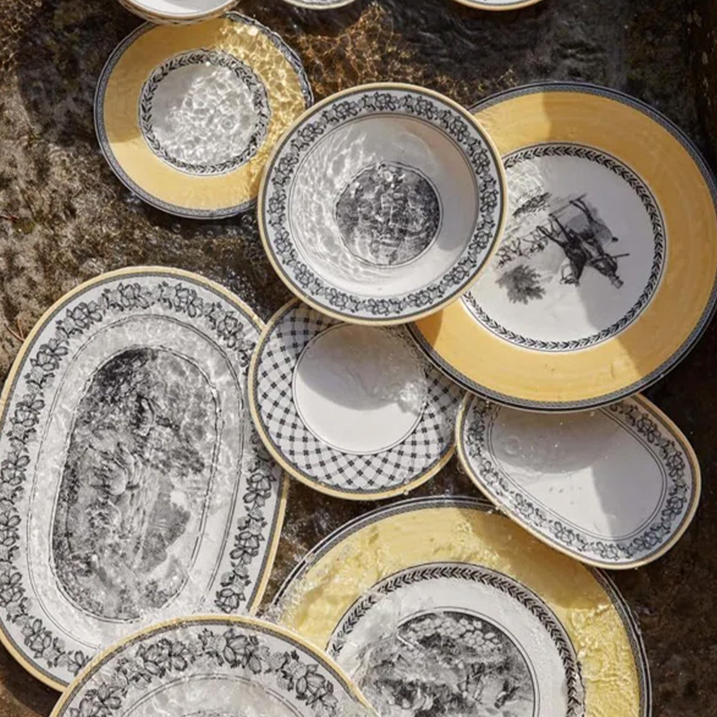Audun Salad/ Dessert Plate - Multi-colored, 8.6'', Premium Porcelain