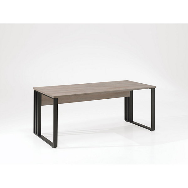 Bureau professionnel YUKON180 cm chene brut et pieds noirsDesign moderne et robuste