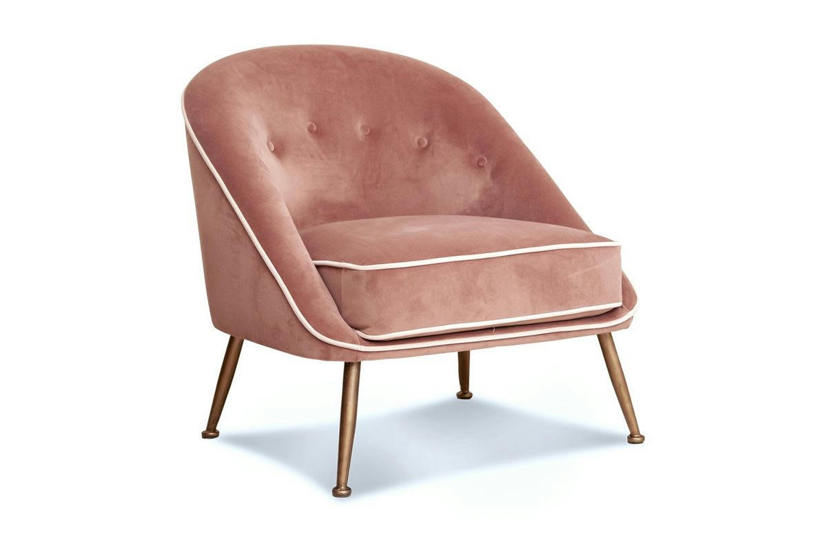 BARNOLOMEO - Fauteuil crapaud en velours rose