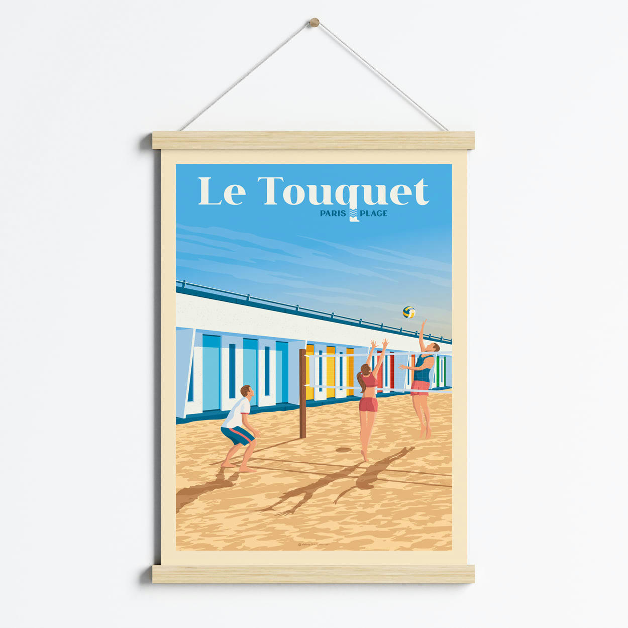 - Affiche Le Touquet-Paris-Plage + Cadre Magnétique (Bois) 50x70 cm